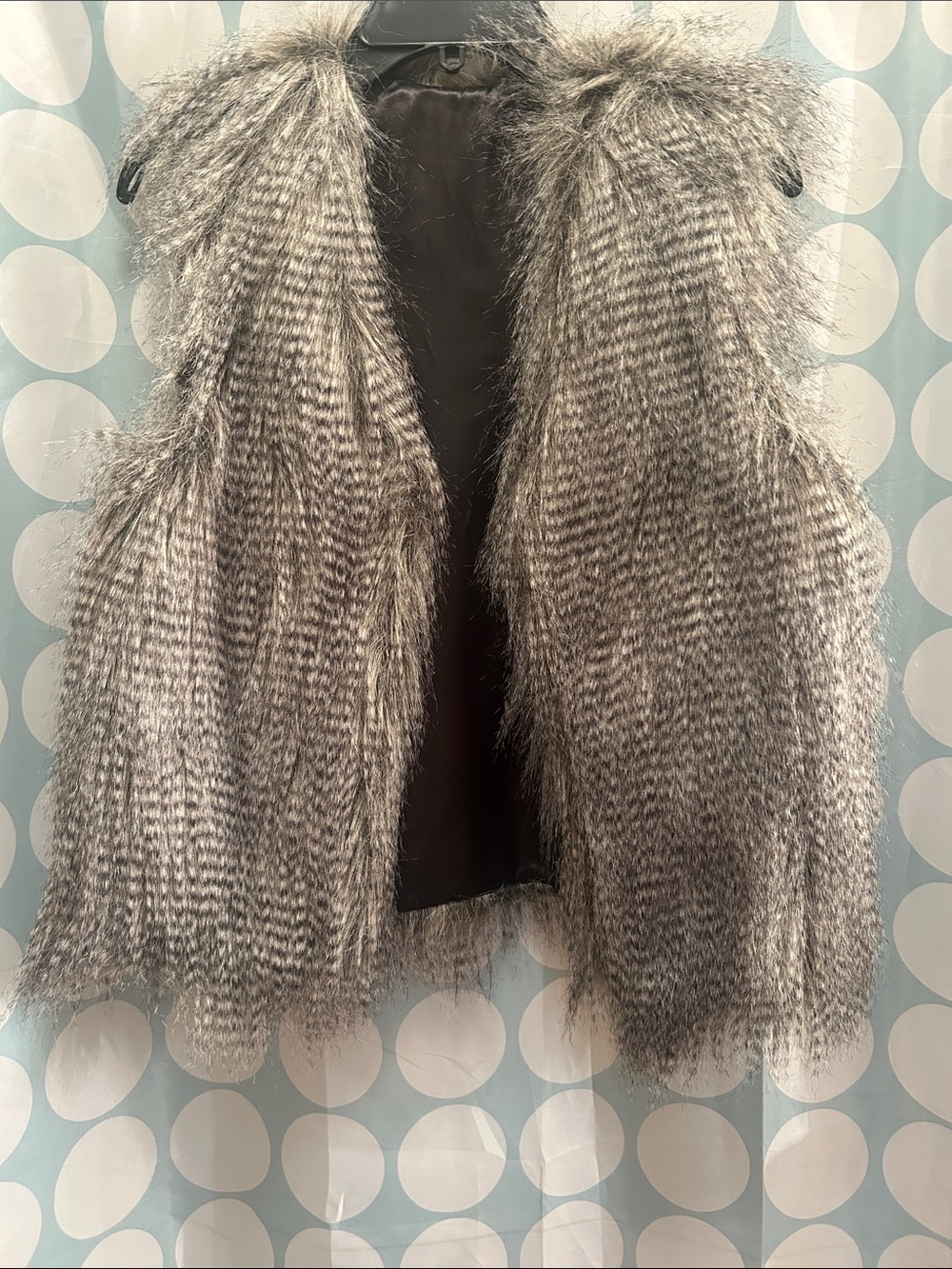 Faux Fur Textured Vest in Gray